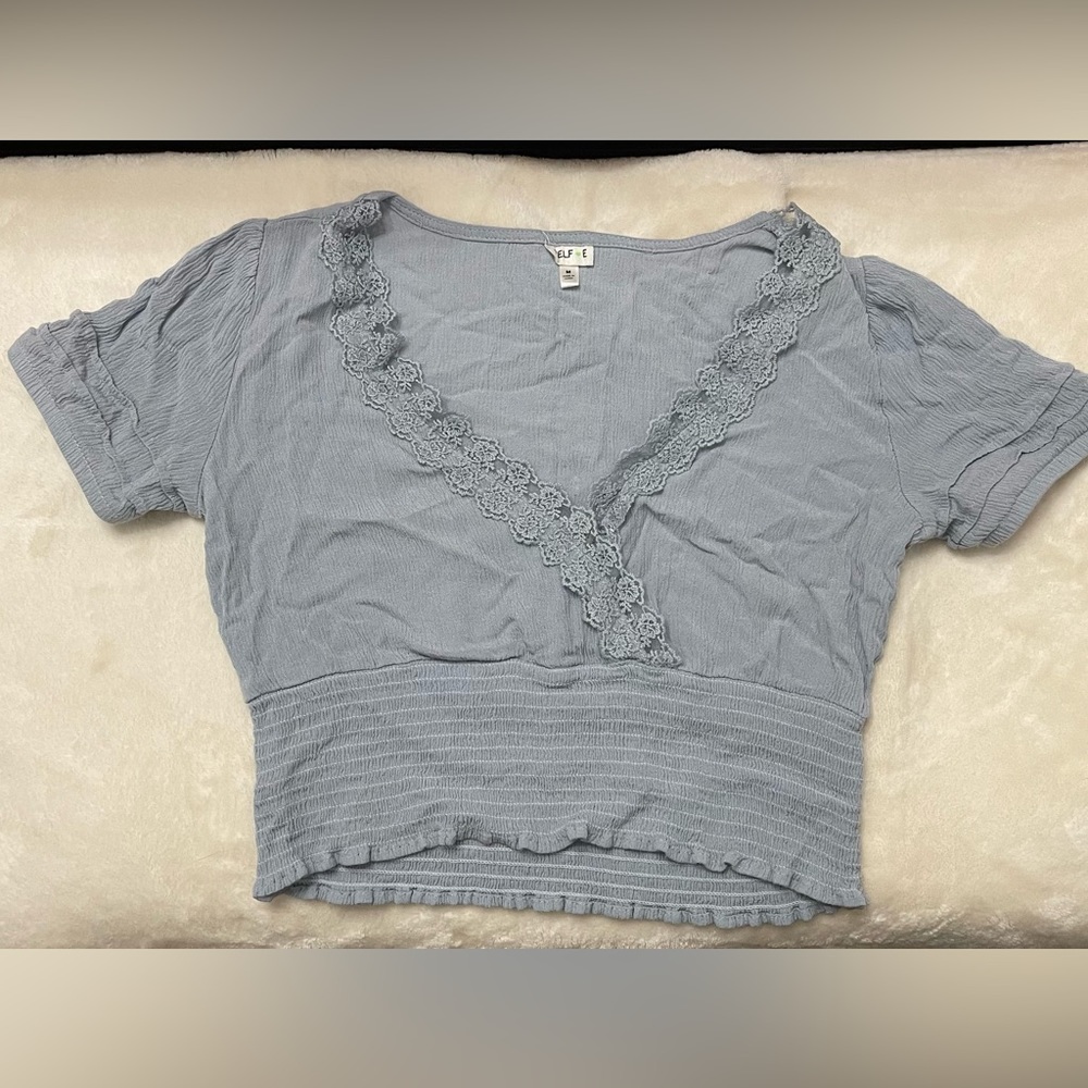 Blue crop top size medium
